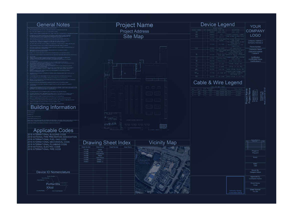 fire system plan drawings